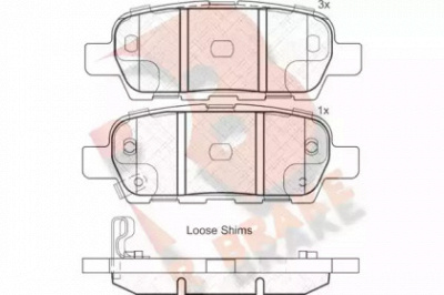 R BRAKE rb1838 -  Комплект тормозных колодок, дисковый тормоз